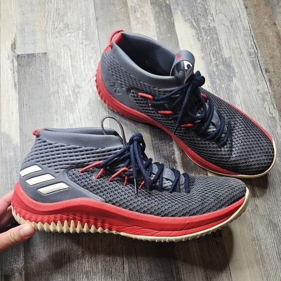 Adidas Men's 12 Sneakers Dame 4 Red and Grey CG6272 - Picture 1 of 10